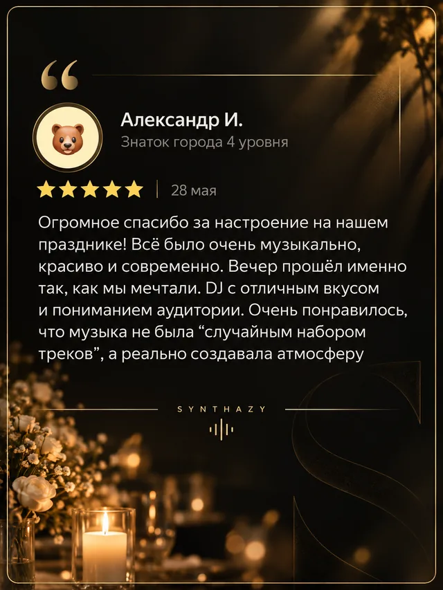 Скриншот отзыва о DJ SYNTHAZY, 6